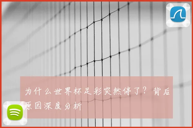为什么世界杯足彩突然停了?背后原因深度分析
